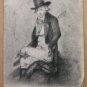 12 3/16x18 7/8in Drawing Antique Portrait Male 900 Pierre Duteurtre Said Dut
