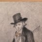 12 3/16x18 7/8in Drawing Antique Portrait Male 900 Pierre Duteurtre Said Dut