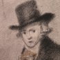 12 3/16x18 7/8in Drawing Antique Portrait Male 900 Pierre Duteurtre Said Dut