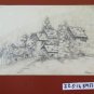 Two drawings Antique landscape Di Montagna Alps France Beauvant BM53.5b