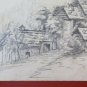 Two drawings Antique landscape Di Montagna Alps France Beauvant BM53.5b