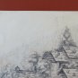 Two drawings Antique landscape Di Montagna Alps France Beauvant BM53.5b