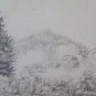 Two drawings Antique landscape Di Montagna Alps France Beauvant BM53.5b