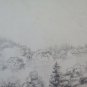 Two drawings Antique landscape Di Montagna Alps France Beauvant BM53.5b