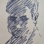 Sketch On paper Painter's Gaetano Pancaldi 1960's Portrait Vintage P31