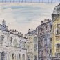 Two Painted On paper Convedute Of Paris Period '900 Paintings VS11