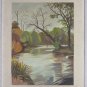 Old Painting landscape Lakesdie Painting oil On Board Vintage Nature Bsn