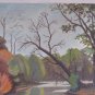 Old Painting landscape Lakesdie Painting oil On Board Vintage Nature Bsn