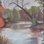 Old Painting landscape Lakesdie Painting oil On Board Vintage Nature Bsn
