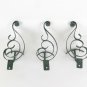 Three Coat Hangers Wrought Iron Forged by Hand Decorated A Scroll CH3