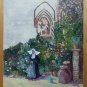 Old Painting Style Impressionist View Cloister Monastery Spain '900 MD3