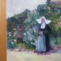 Old Painting Style Impressionist View Cloister Monastery Spain '900 MD3
