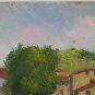 Painting oil Vintage View Country France On Board landscape X7