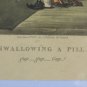 Engraving Antique Humorous Swallowing A Pill Old Ferrosan Danimaca R138