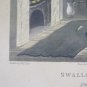 Engraving Antique Humorous Swallowing A Pill Old Ferrosan Danimaca R138