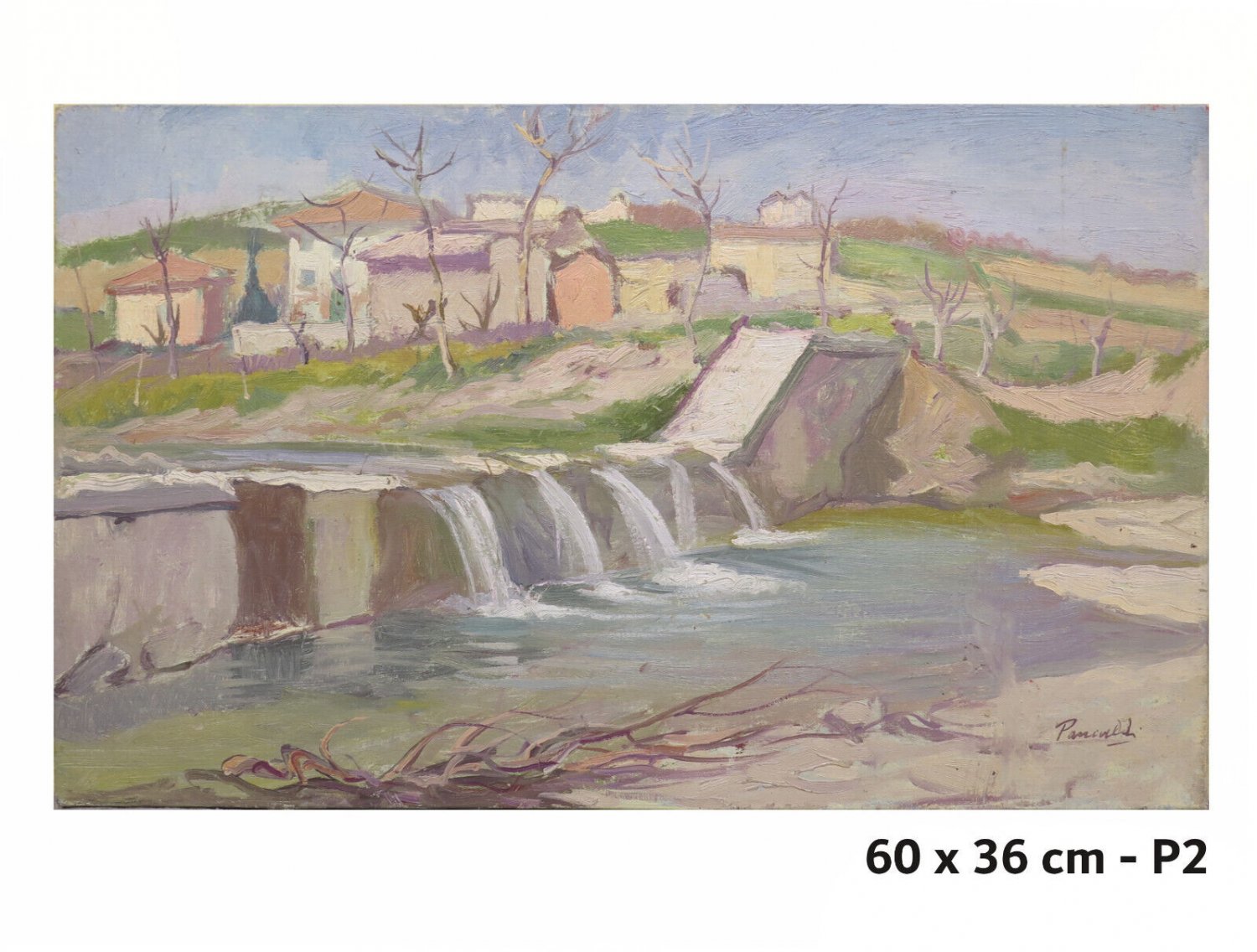 Painting To oil On Board landscape Countryside Emiliana Signed Pancaldi p2