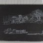 Views Countryside Old Painting On Board White Black Old Vintage X4