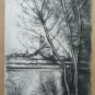 12 5/8x18 7/8in Drawing Antique landscape Charcoal Pierre Duteurtre Said Dut