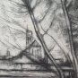 12 5/8x18 7/8in Drawing Antique landscape Charcoal Pierre Duteurtre Said Dut