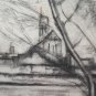 12 5/8x18 7/8in Drawing Antique landscape Charcoal Pierre Duteurtre Said Dut