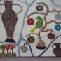 13x9 3/8in Old Painting Naif Small Size Painting Vintage Shapes MD10