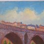Painting oil Signed Causse View Pont Vieux Of Montauban Tarn-et-Garonne X7