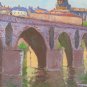 Painting oil Signed Causse View Pont Vieux Of Montauban Tarn-et-Garonne X7