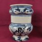 2 Vases Pharmacy Antique IN Ceramic Spool Aang White Blue XVIII VS16 15