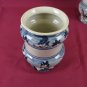 2 Vases Pharmacy Antique IN Ceramic Spool Aang White Blue XVIII VS16 15