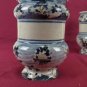 2 Vases Pharmacy Antique IN Ceramic Spool Aang White Blue XVIII VS16 15