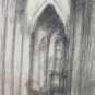 Painting Drawing Antique Inside Church Gothic Pierre Eugène Duteurtre Dut BM53.1