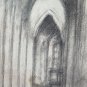 Painting Drawing Antique Inside Church Gothic Pierre Eugène Duteurtre Dut BM53.1