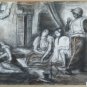 Drawing Antique With Characters Odalisques Of Artist Pierre Duteurtre Dut BM53.1