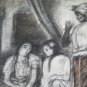 Drawing Antique With Characters Odalisques Of Artist Pierre Duteurtre Dut BM53.1