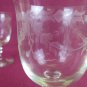 10 Glasses Antique Bevelled Stem Engraved Denmark & Water Liquor R142