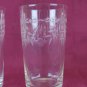 10 Glasses Antique Bevelled Stem Engraved Denmark & Water Liquor R142