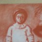 Large Drawing Antique Inspired Watteau Pierrot Pierre Duteurtre Dut BM53.1 And