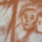 Large Drawing Antique Inspired Watteau Pierrot Pierre Duteurtre Dut BM53.1 And