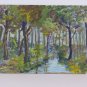Landscape Forces Bush Painting oil Signed Causse France Vintage Board X7
