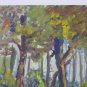Landscape Forces Bush Painting oil Signed Causse France Vintage Board X7