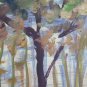 Landscape Forces Bush Painting oil Signed Causse France Vintage Board X7