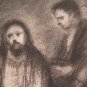 Large Drawing Antique Jesus and Apostles Opera Painter Pierre Duteurtre Dut