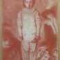 Large Drawing Antique Inspired Watteau Pierrot Pierre Duteurtre Said Dut BM53.1