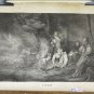 Lithography Antique L Orage engraving paper Nineteenth Century Paris France VS11