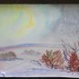 Painting Vintage Technical Mixed landscape Winter Onirico 18 1/8x13 3/8in P14