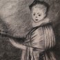 Painting Antique Portrait Maiden Guitar Artist Pierre Duteurtre Dut BM53.1
