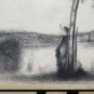 Large Drawing Antique landscape Bucolic Studio Pierre Duteurtre Dut BM53.1