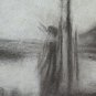 Large Drawing Antique landscape Sketch Studio Pierre Duteurtre Dut BM53.1