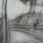 Large Drawing Antique landscape Sketch Studio Pierre Duteurtre Dut BM53.1