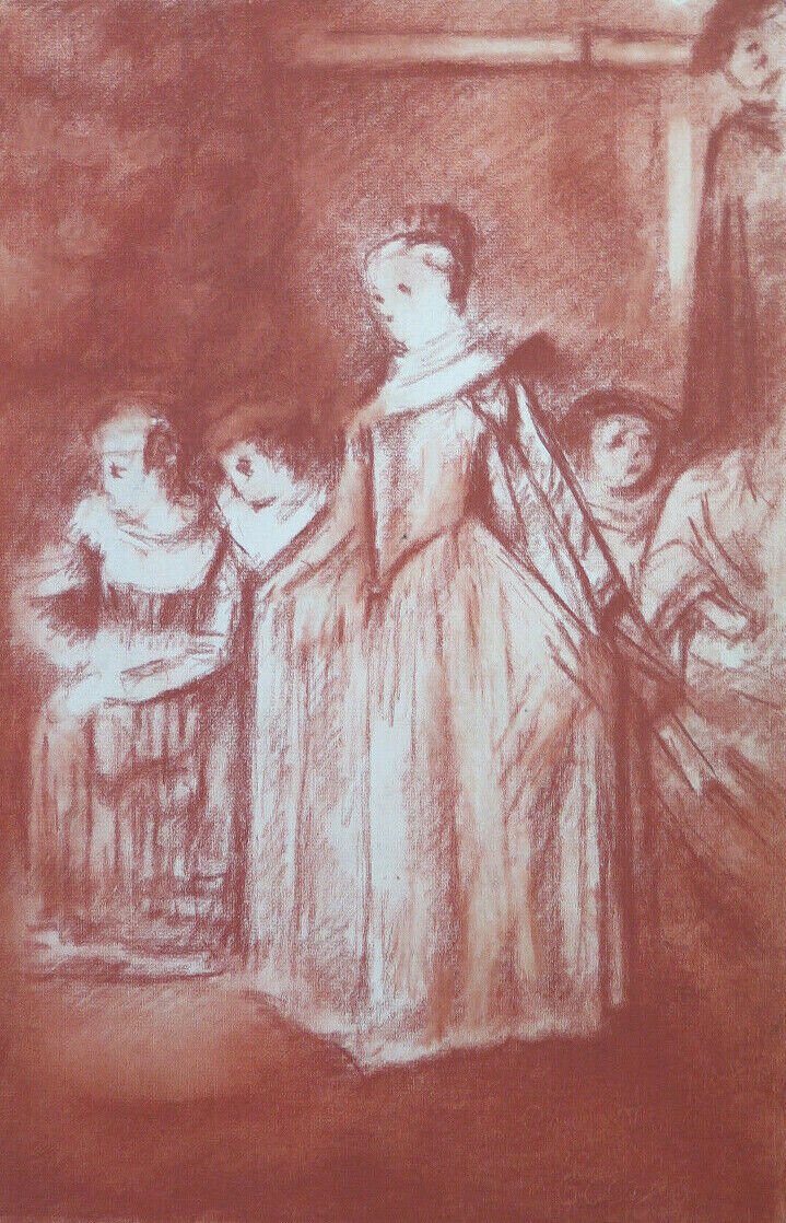 Antique Drawing A Testing With Shapes Female Pierre Duteurtre Dut BM53.1 B